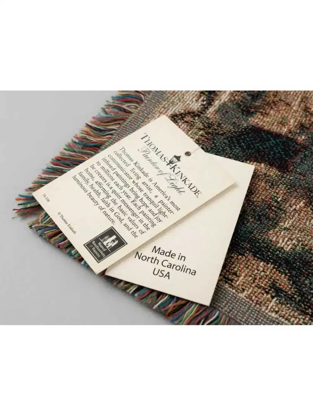 Thomas Kinkade Evening Forest Cabin Tapestry Throw Blanket Isaiah 32:18